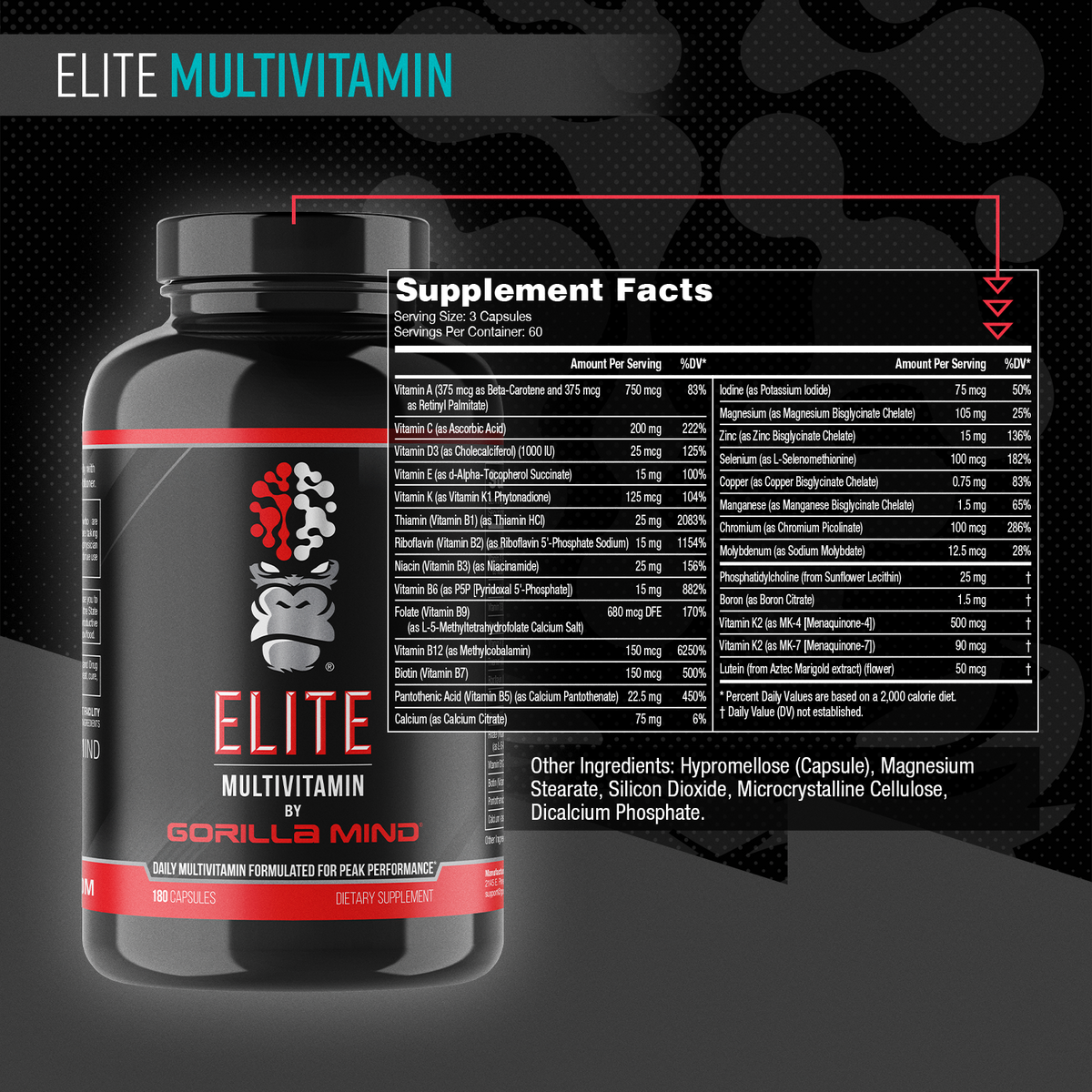 Gorilla Mind Elite Multivitamin - 180 caps