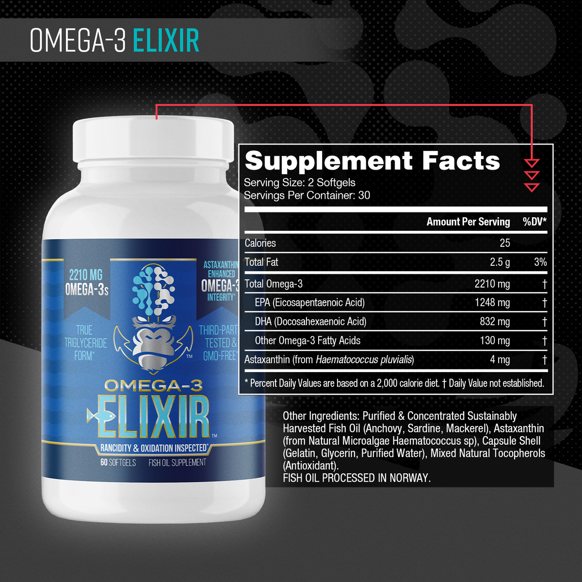 Gorilla Mind Omega-3 Elixir - 30 servings