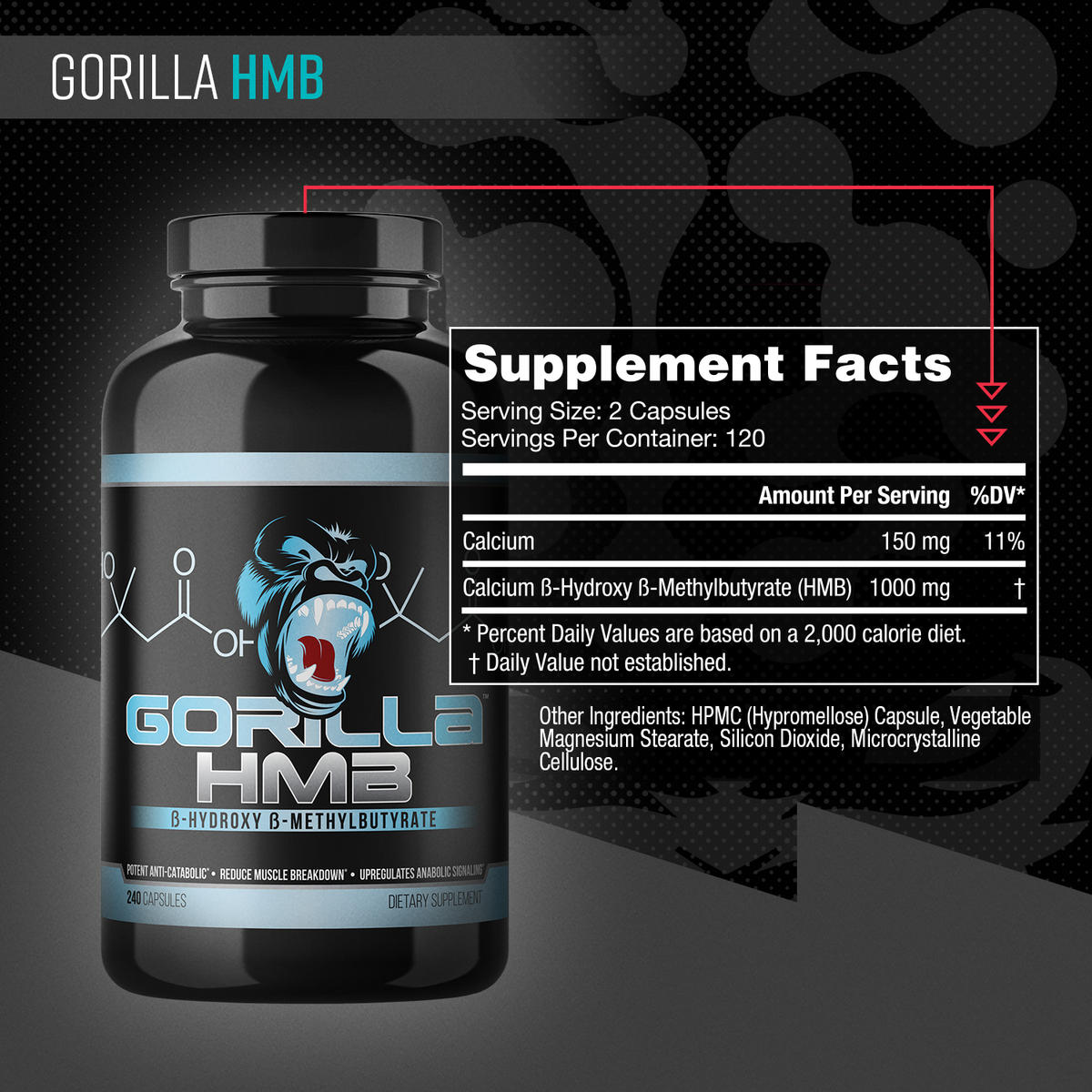 Gorilla Mind HMB - 120 servings