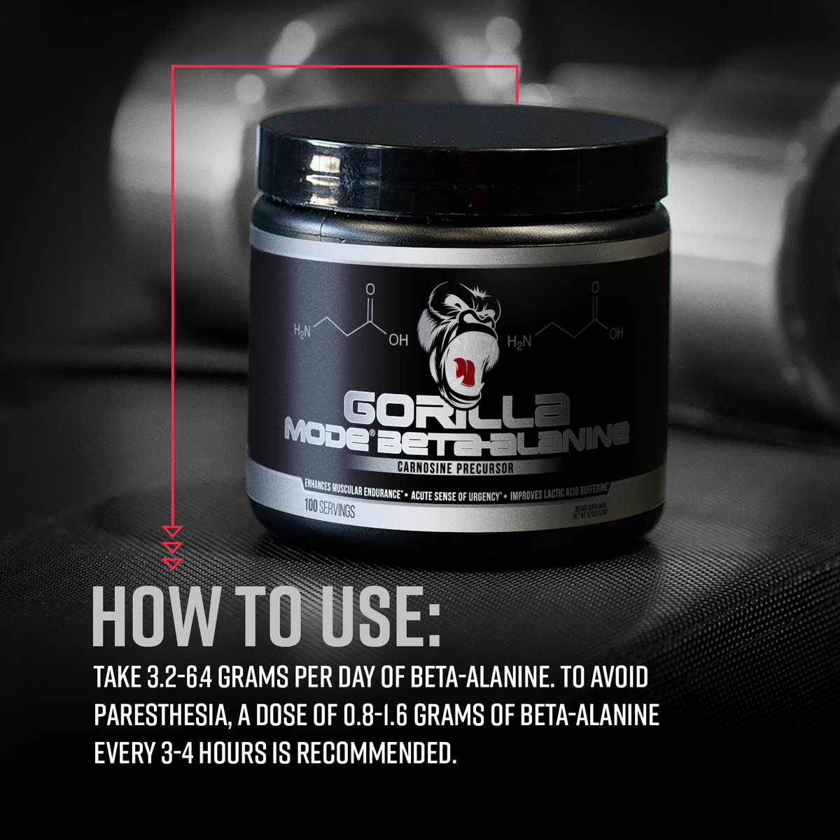 Gorilla Mind Beta-Alanine - 100 servings