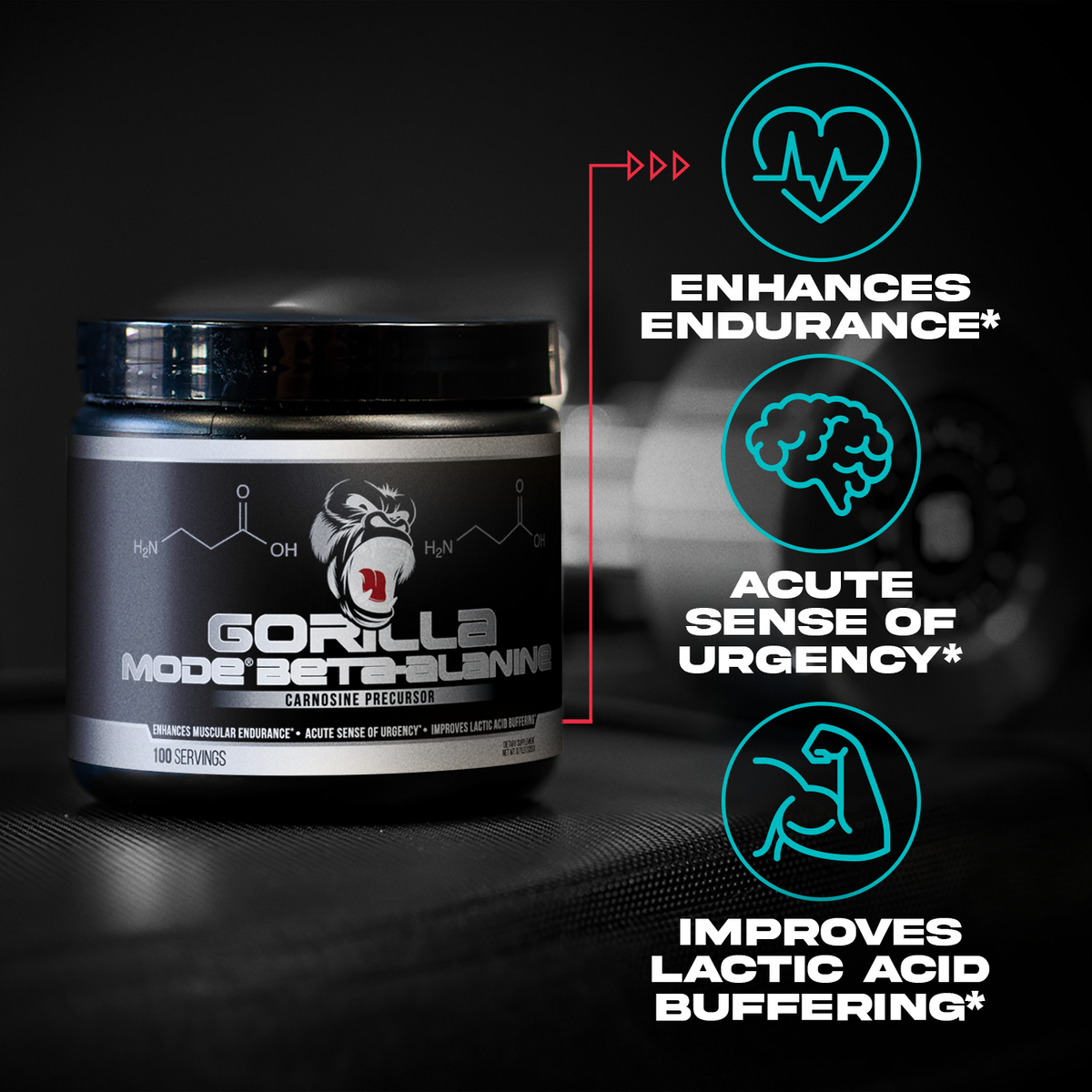 Gorilla Mind Beta-Alanine - 100 servings
