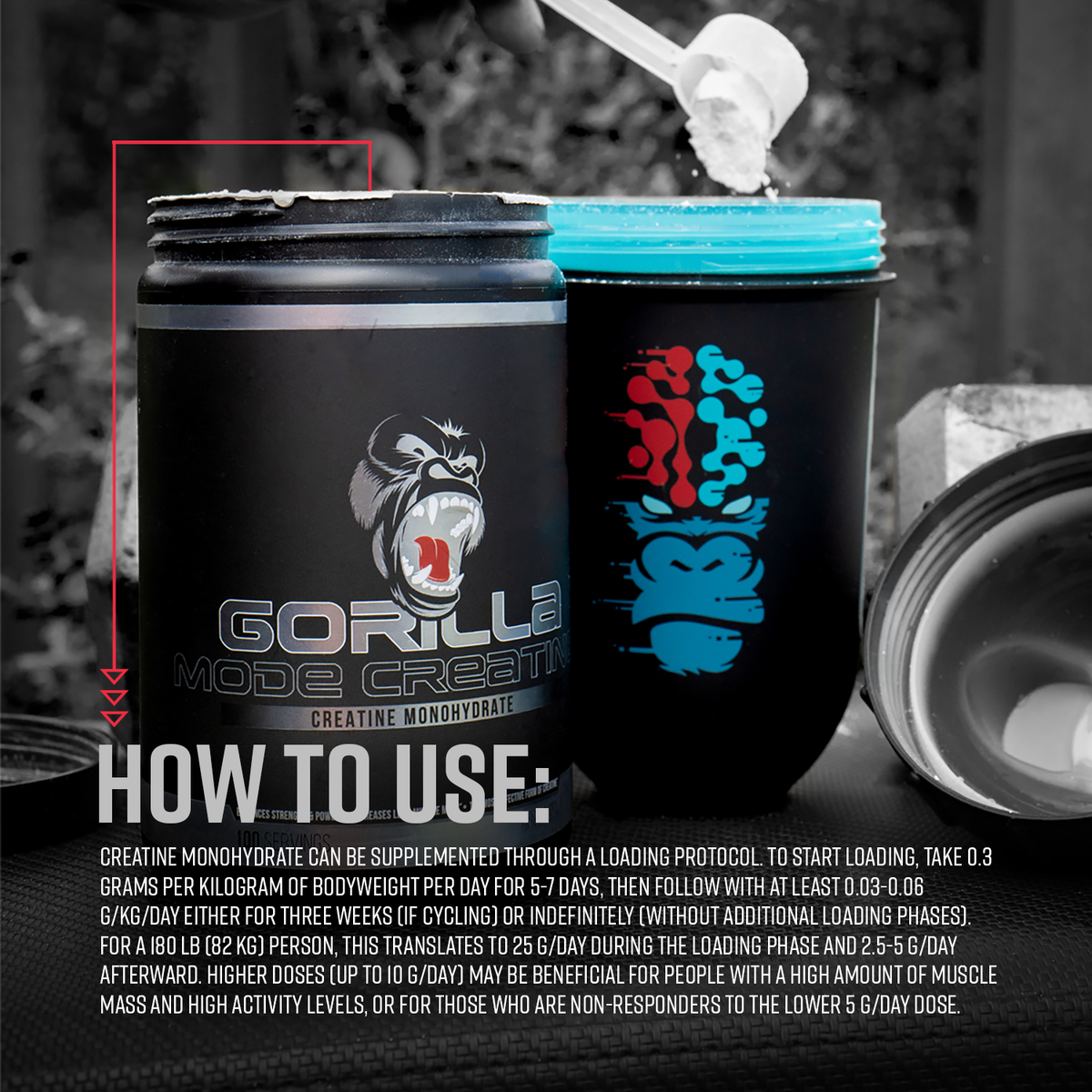Gorilla Mind Creatine Monohydrate - 100 servings