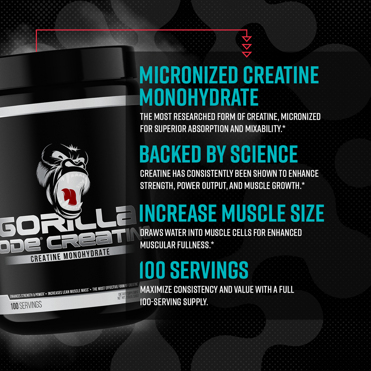 Gorilla Mind Creatine Monohydrate - 100 servings
