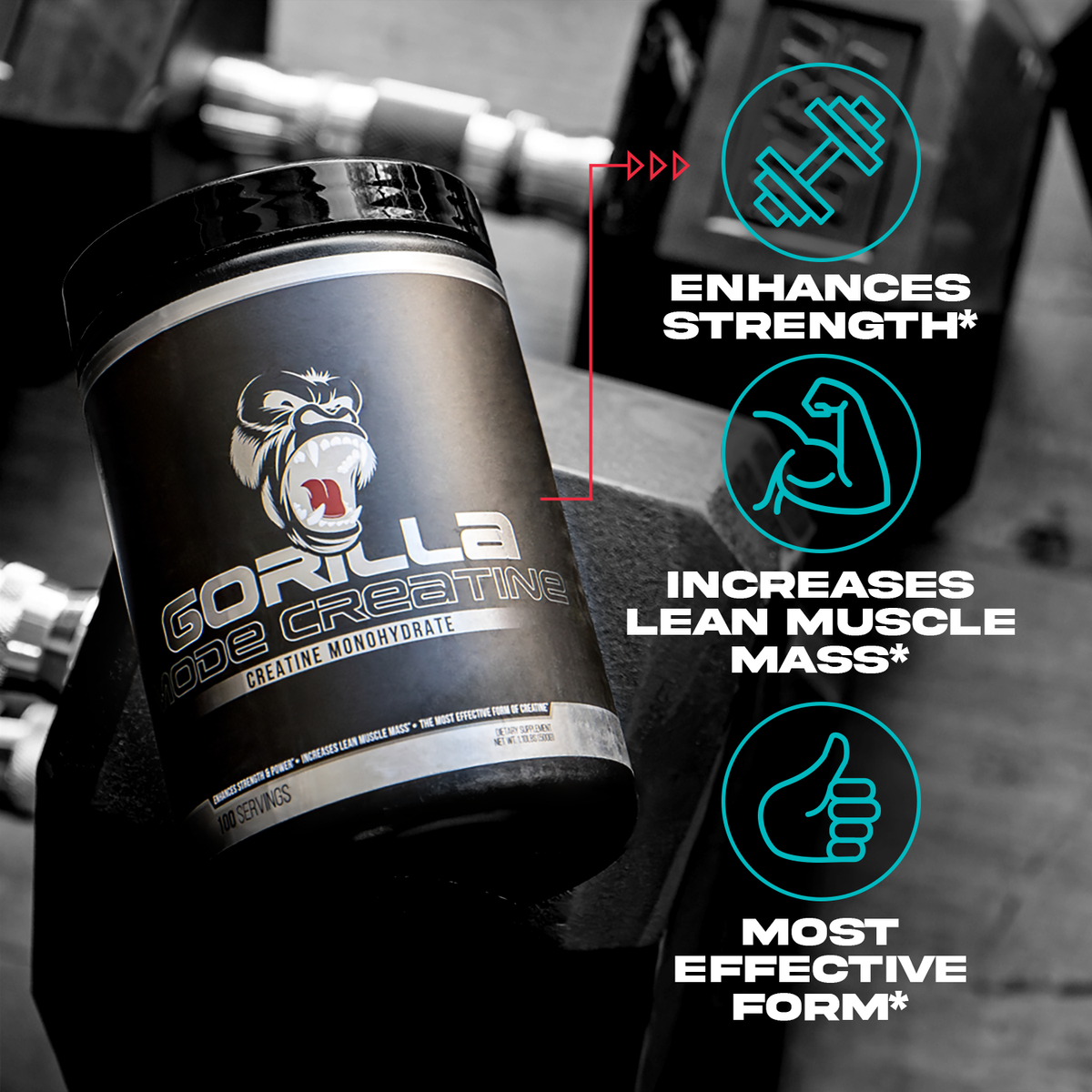 Gorilla Mind Creatine Monohydrate - 100 servings