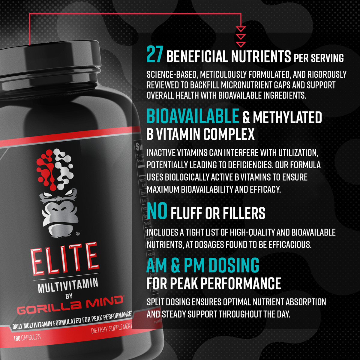 Gorilla Mind Elite Multivitamin - 180 caps