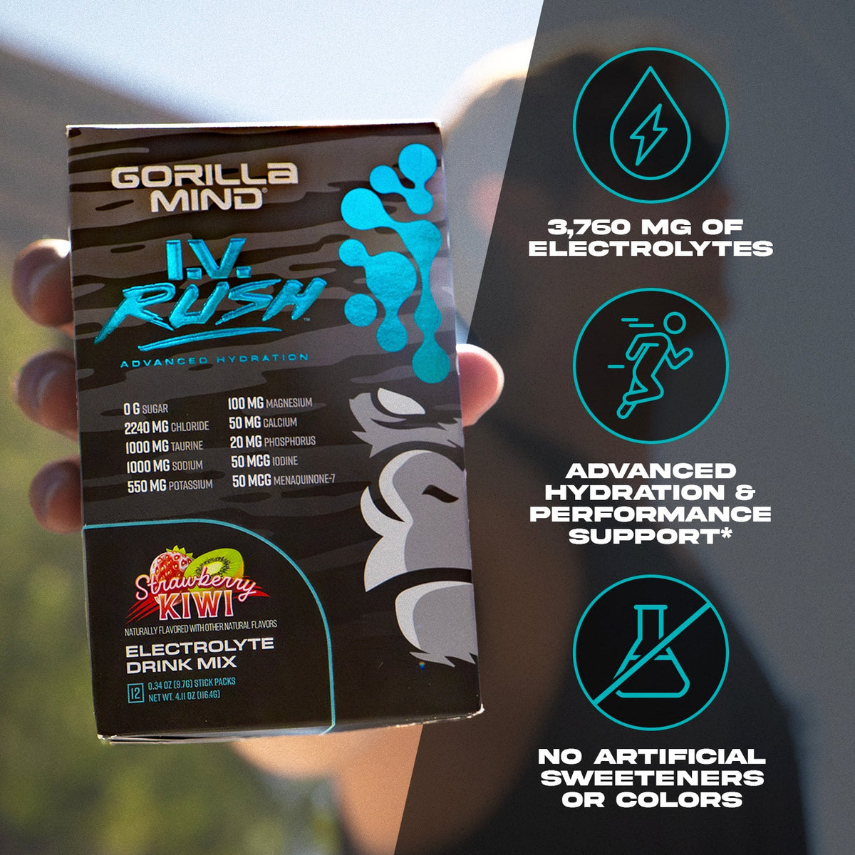 Gorilla Mind I.V. Rush Electrolytes - 12 servings