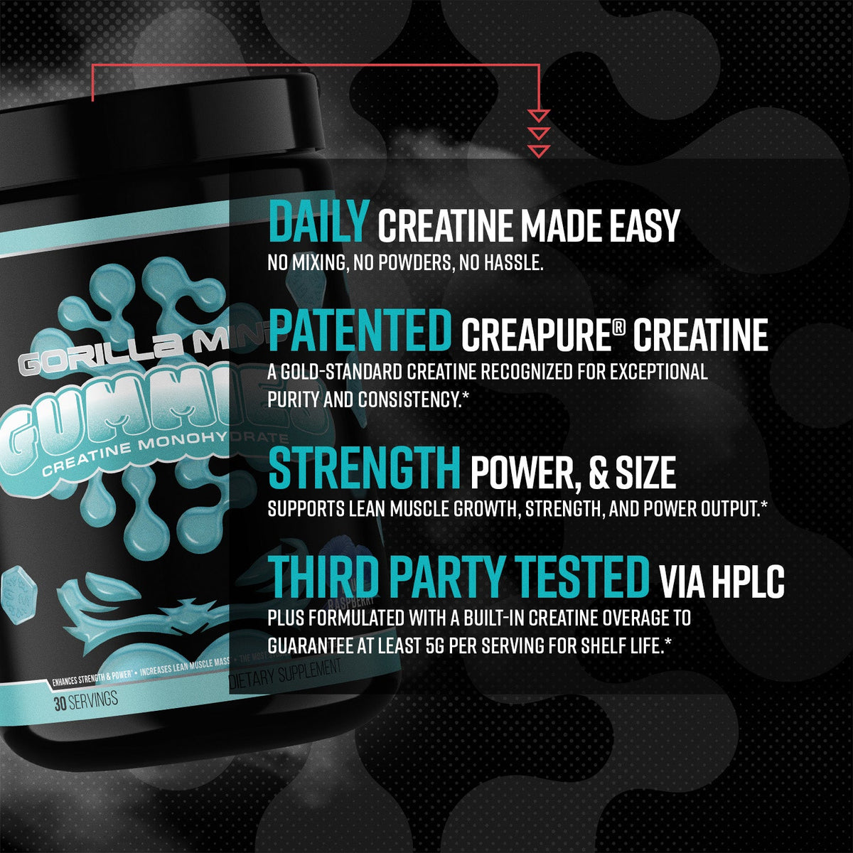 Gorilla Mind Creatine Gummies - 30 servings