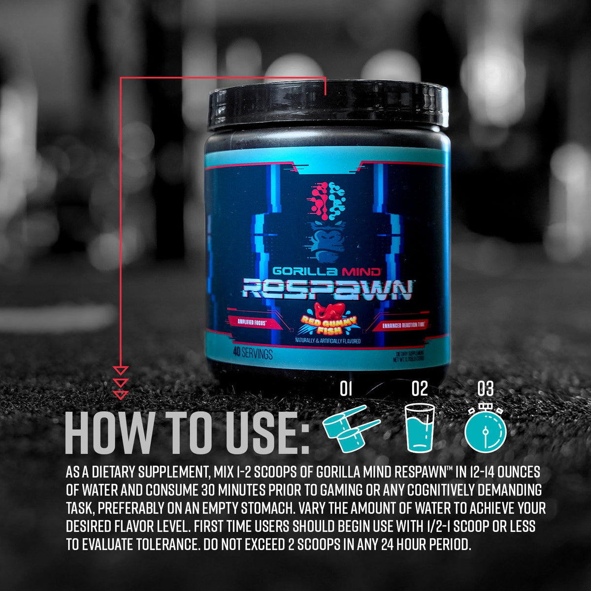 Gorilla Mind Respawn Gaming Formula - Red Gummy Fish