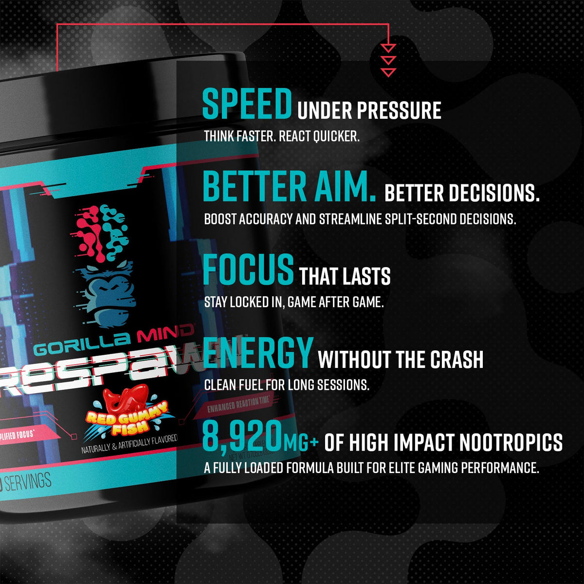 Gorilla Mind Respawn Gaming Formula - Red Gummy Fish