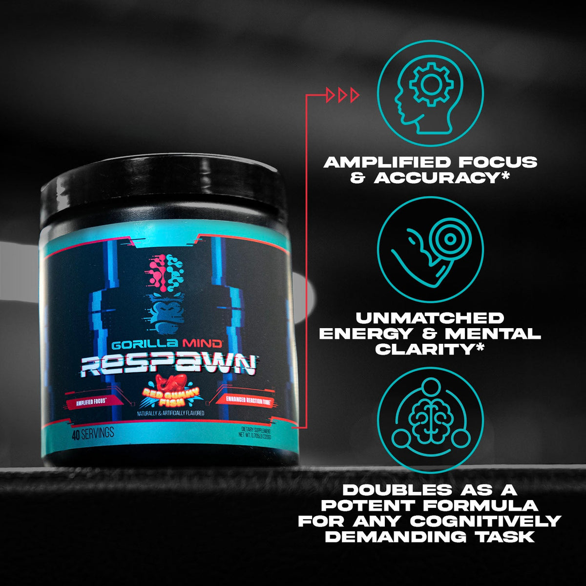 Gorilla Mind Respawn Gaming Formula - Red Gummy Fish