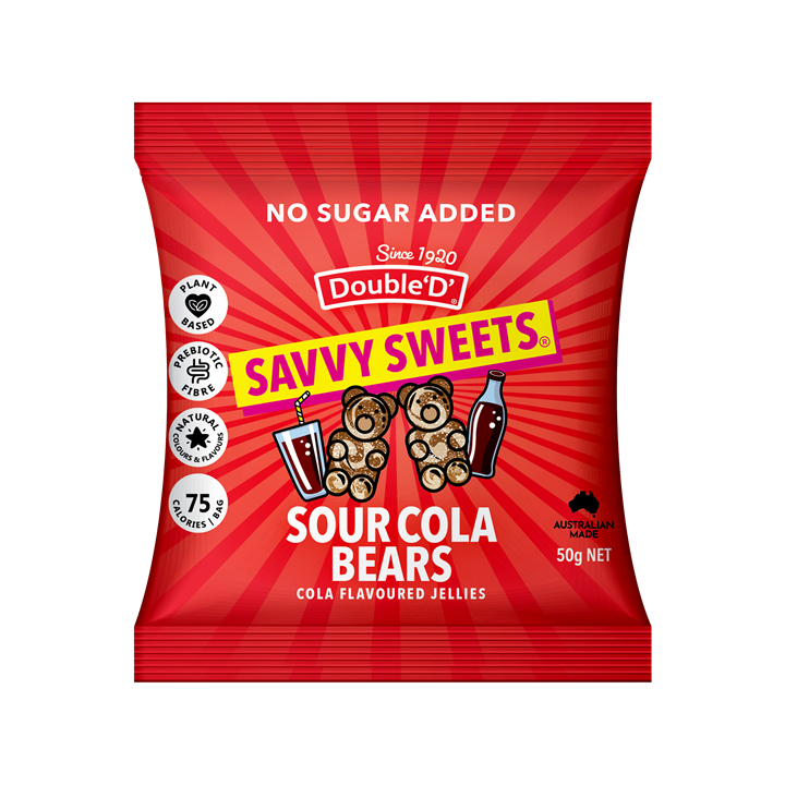 Savvy Sweets Berry Bears 12x50g Raspberry & Grape