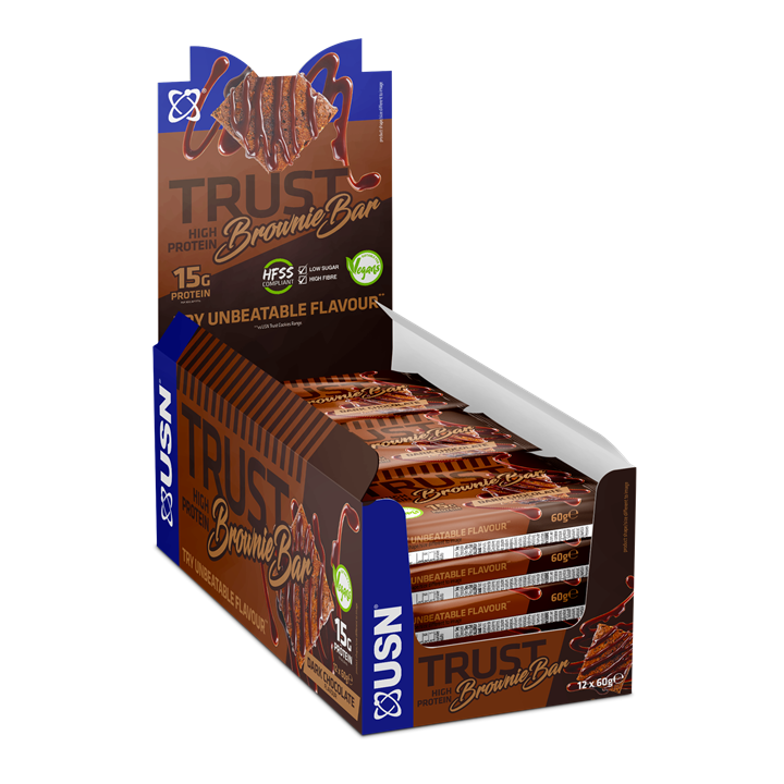 USN Trust Vegan Brownie 12x60g Dark Chocolate