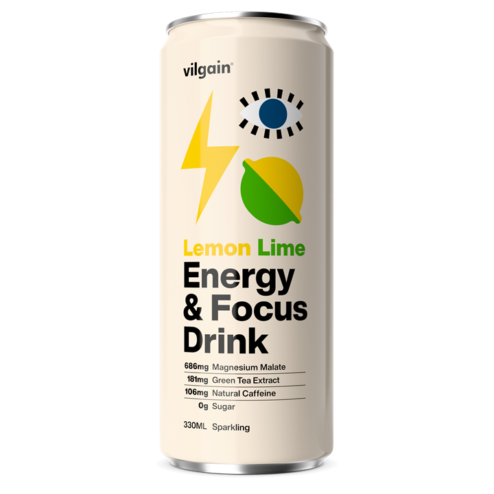 Vilgain Energy & Focus Drink 24x330ml Lemon and Lime