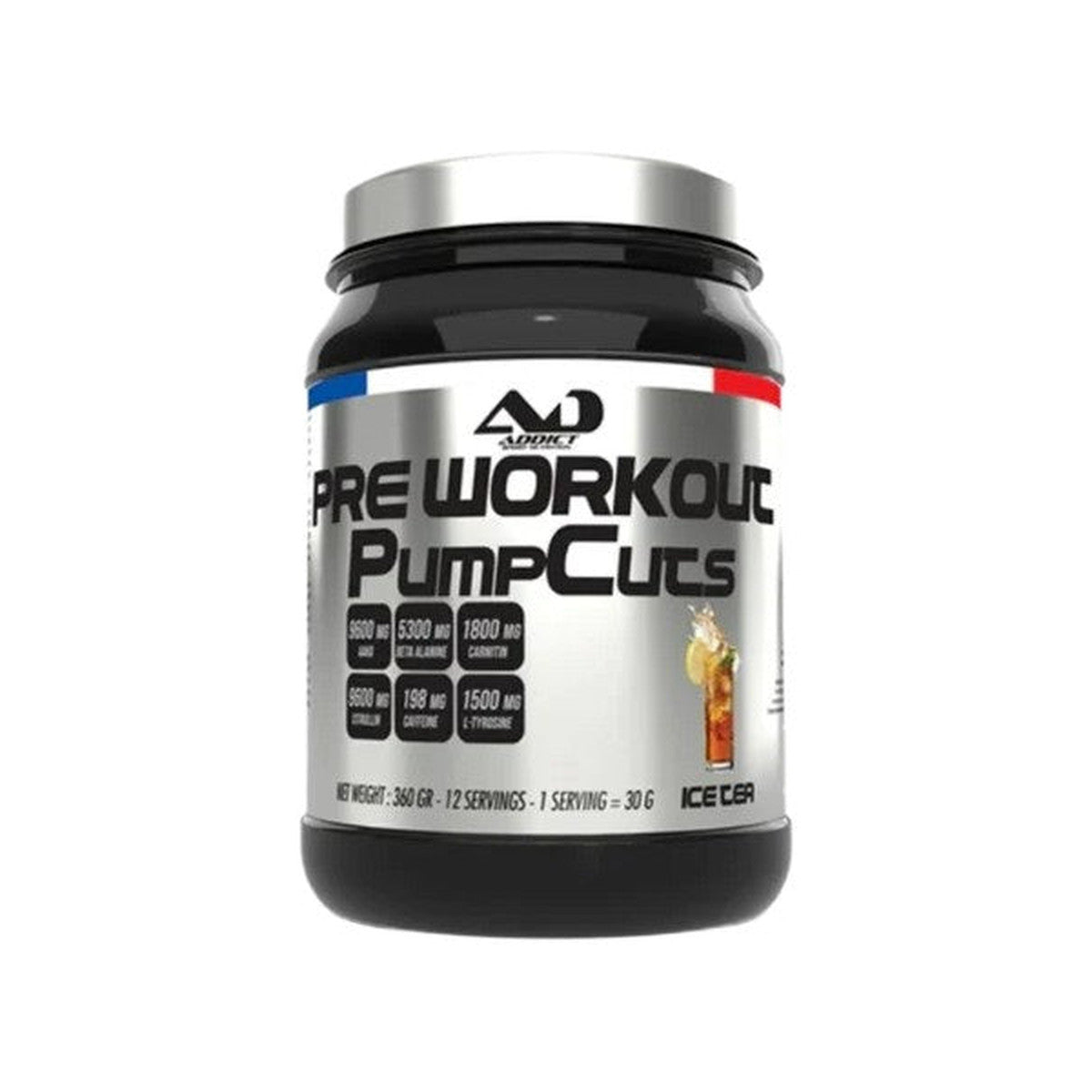 Addict Sport Nutrition Pre Workout Pump Cuts, Ice Tea - 360g