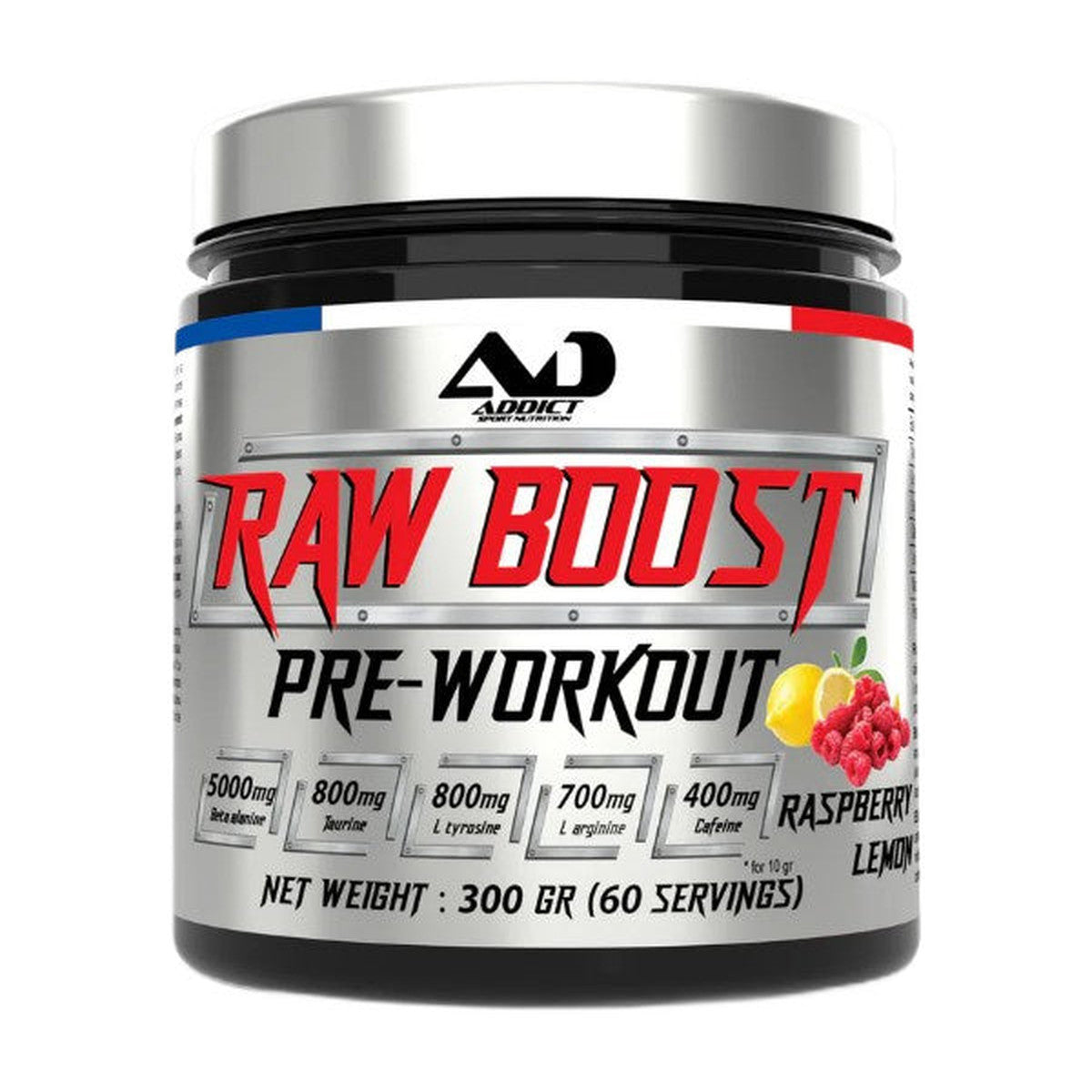 Addict Sport Nutrition Raw Boost Pre-Workout, Raspberry Lemon - 30