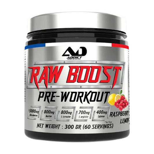 Addict Sport Nutrition Raw Boost Pre-Workout, Raspberry Lemon - 30