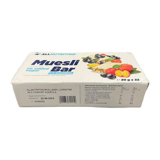 Allnutrition Muesli Bar + L-Carnitine, Yoghurt & Acerola - 32 bars