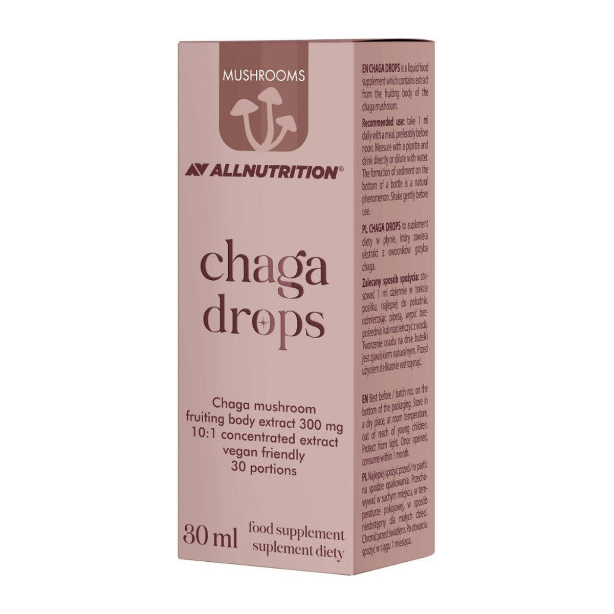 Allnutrition Mushrooms Chaga Drops, 300mg - 30 ml.