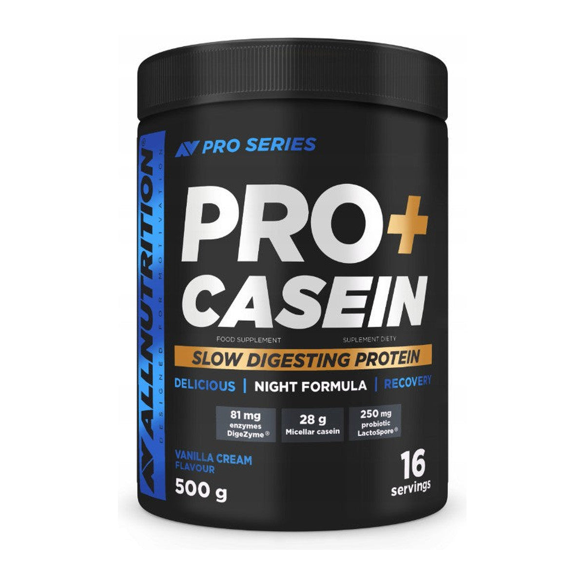 Allnutrition Pro+ Casein, Vanilla Cream - 500g