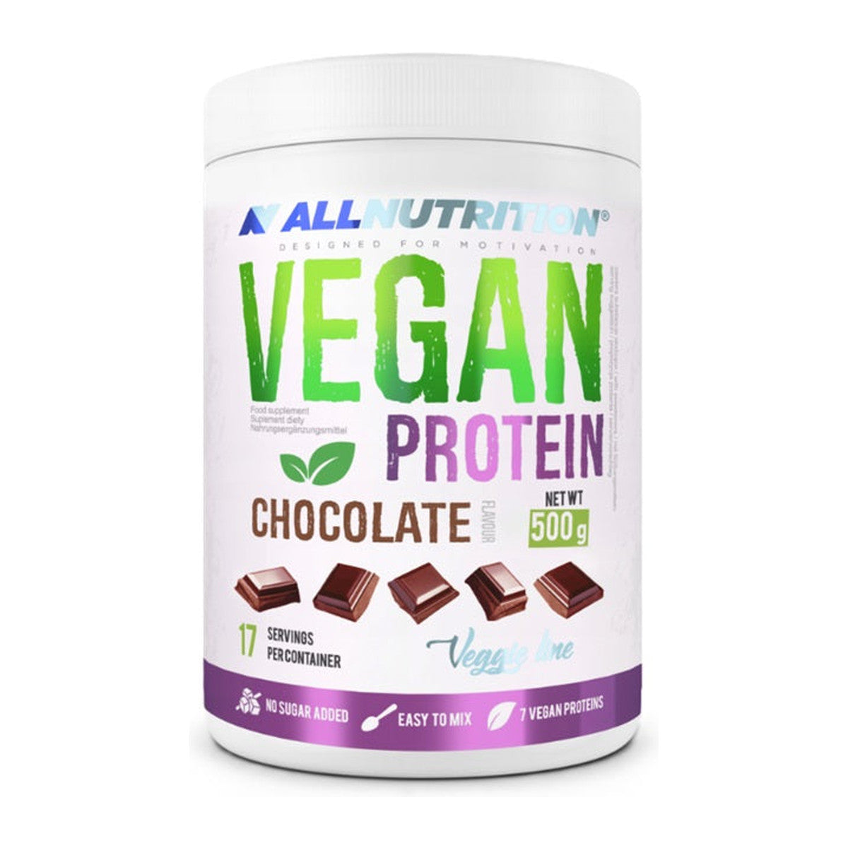 Allnutrition Vegan Protein, Chocolate - 500g