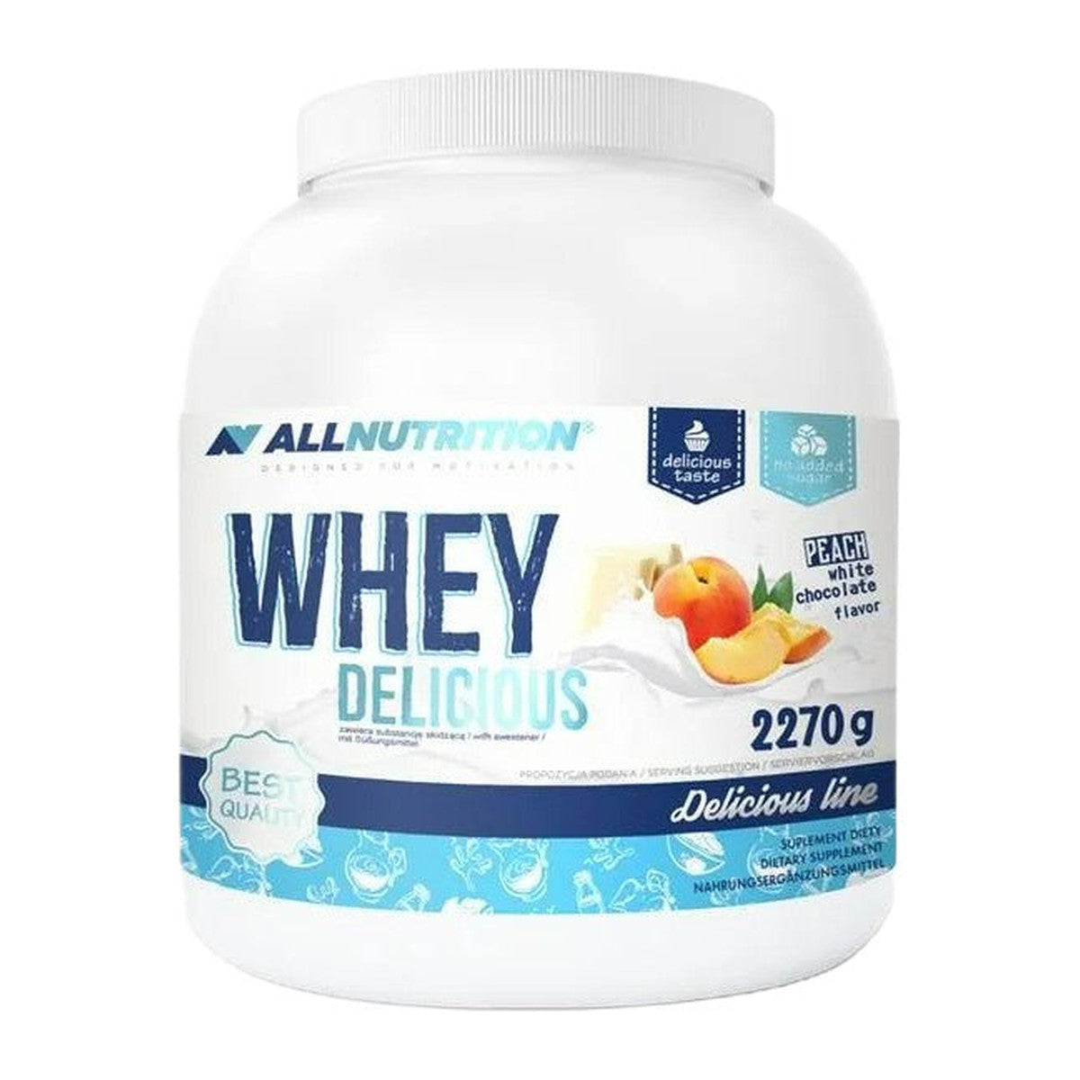 Allnutrition Whey Delicious, White Chocolate with Peach - 2270g