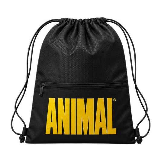 Animal Animal Drawstring Backpack - Black with Yellow
