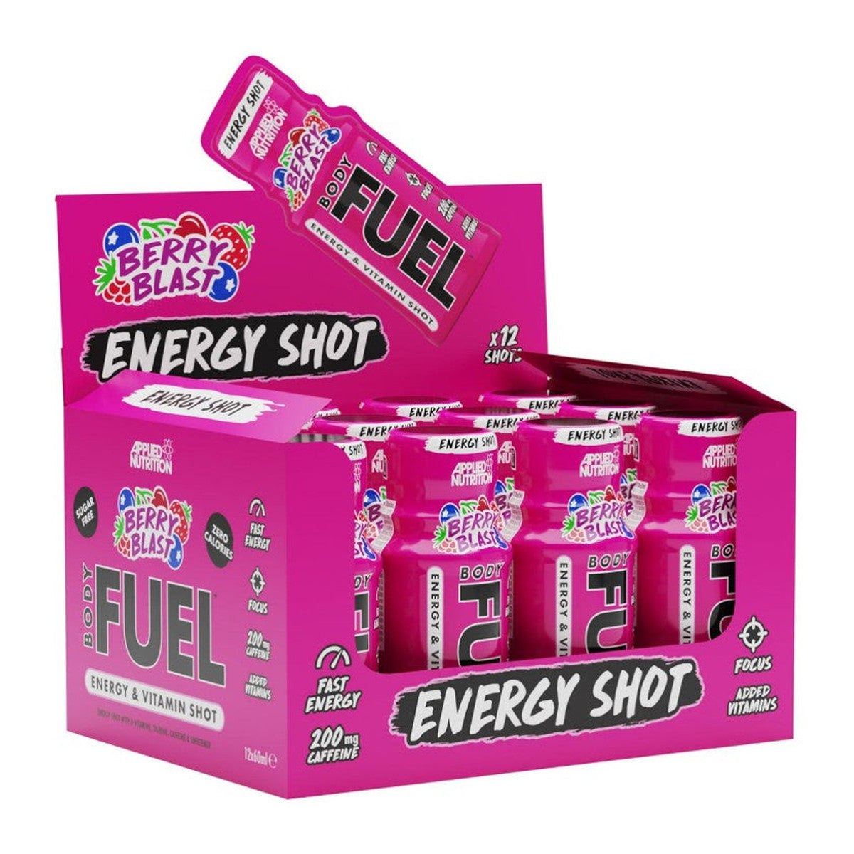 Applied Nutrition Bodyfuel Energy Shots, Berry Blast - 12 x 60 ml.