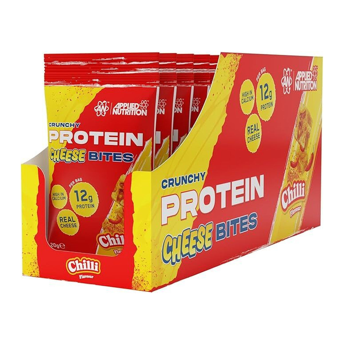 Applied Nutrition Crunchy Protein Cheese Bites, Chilli - 10 x 20g