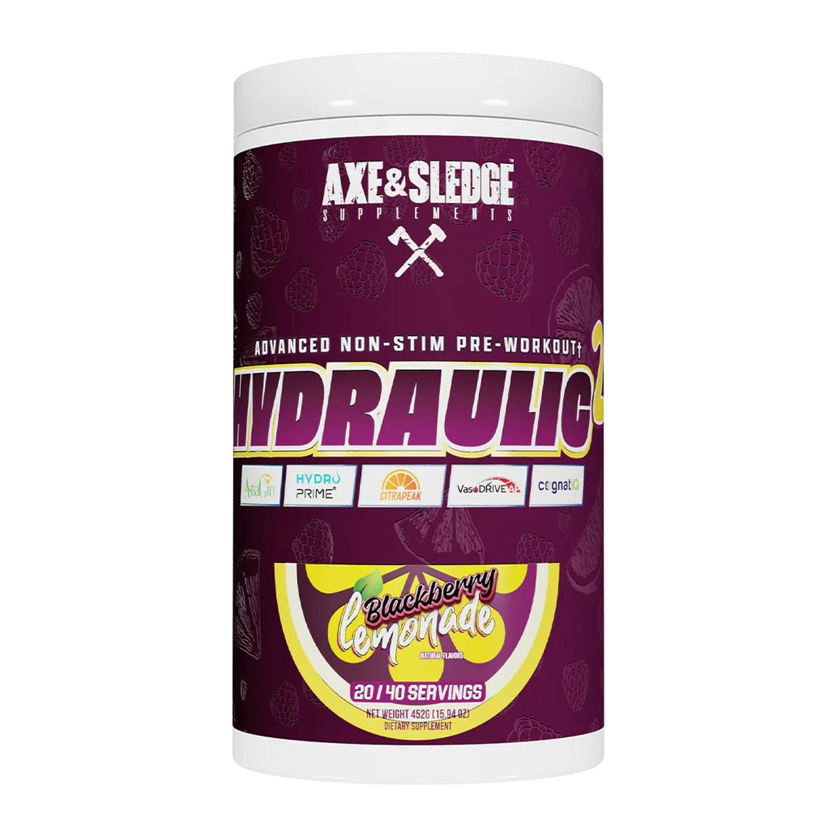 Axe & Sledge Hydraulic V2 Non-Stim Pre-Workout, Blackberry Lemonad