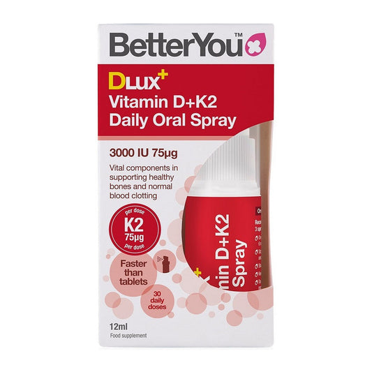 BetterYou DLux+ Vitamin D+K2 Daily Oral Spray - 12 ml.