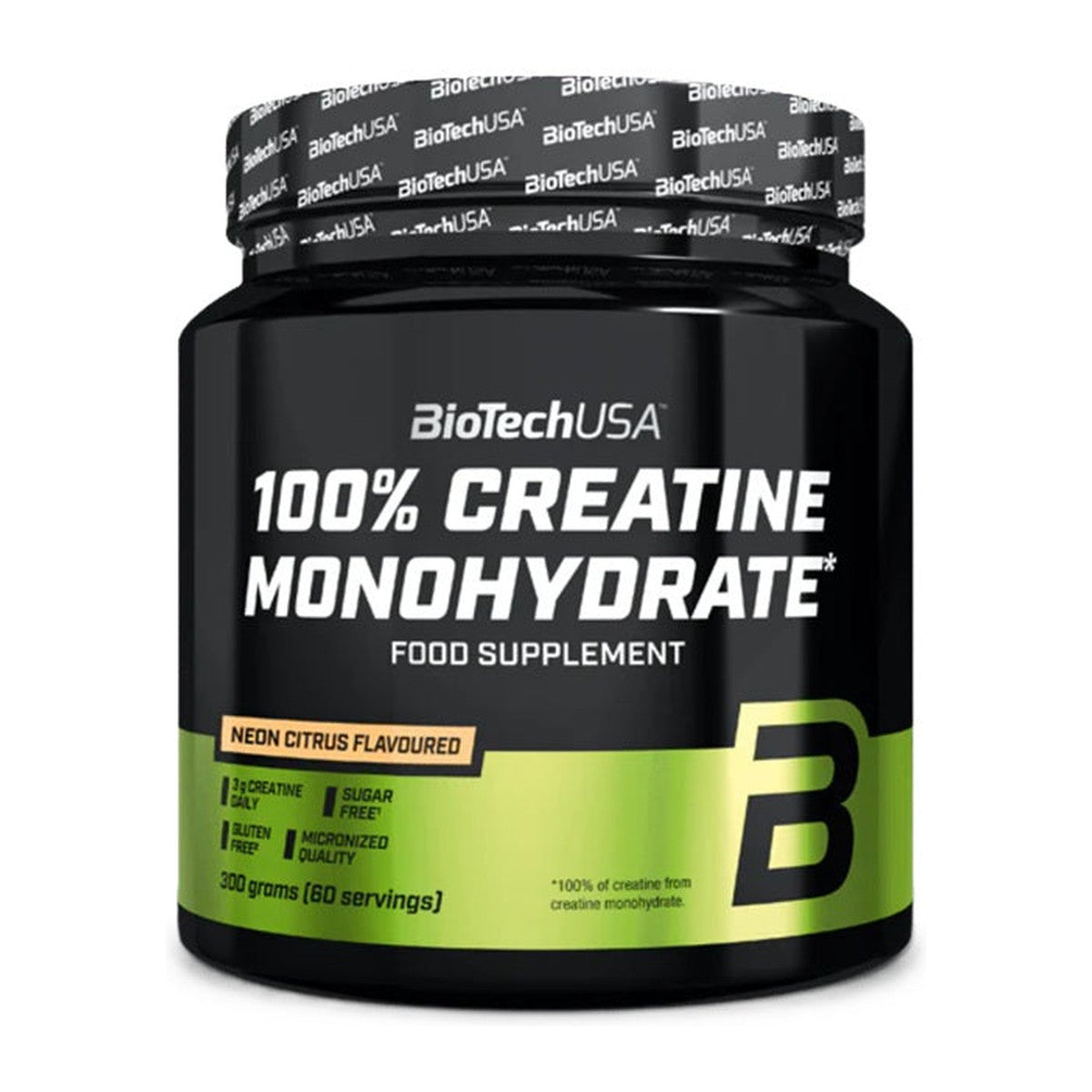 BioTechUSA 100% Creatine Monohydrate, Neon Citrus - 300g