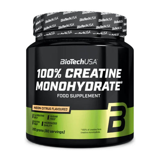 BioTechUSA 100% Creatine Monohydrate, Neon Citrus - 300g