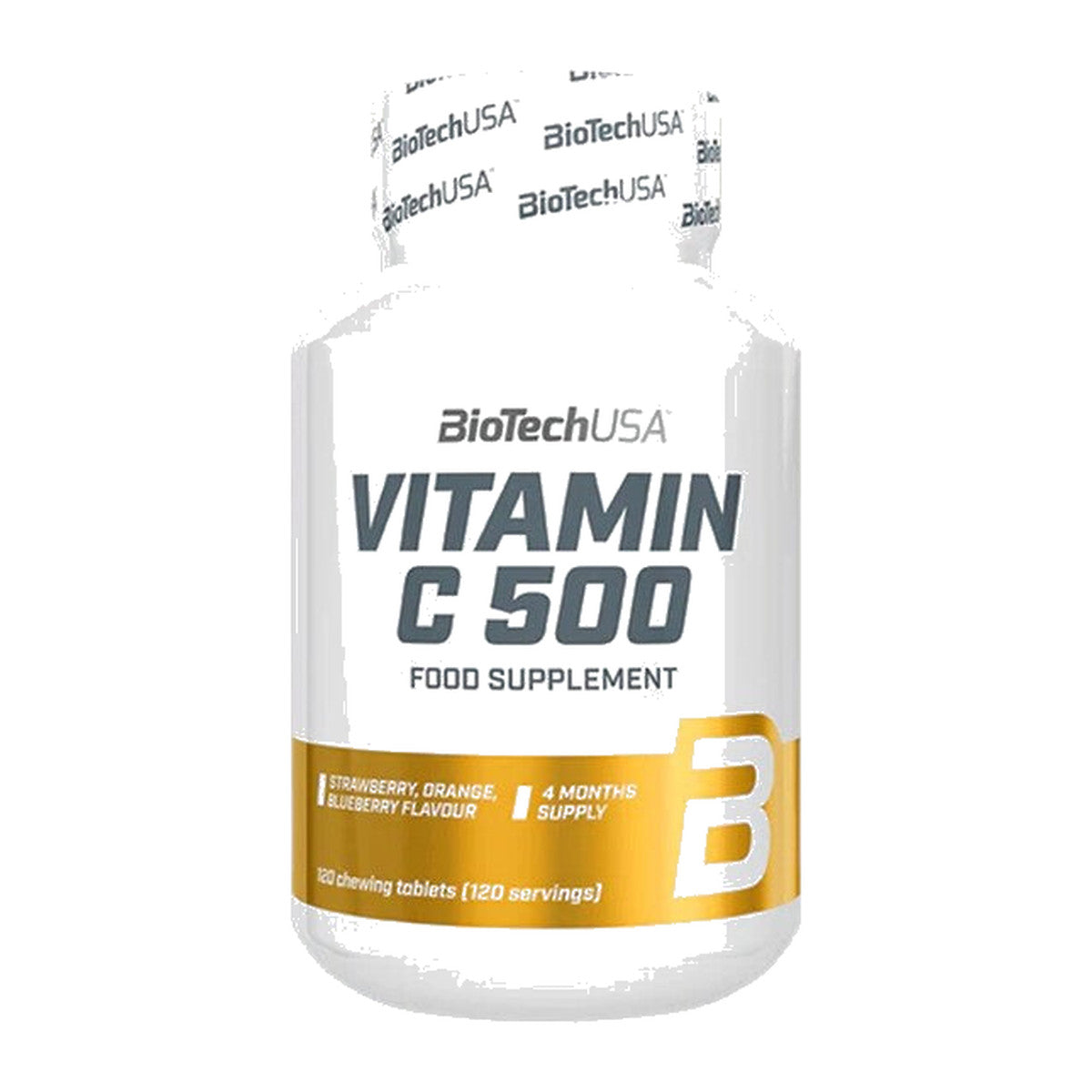 BioTechUSA Vitamin C 500, Strawberry, Orange, Blueberry - 120 chew