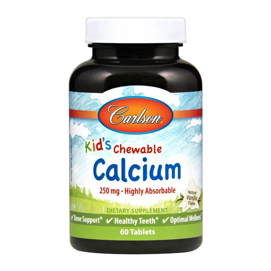 Carlson Labs Kid's Chewable Calcium, 250mg Natural Vanilla - 60 ta