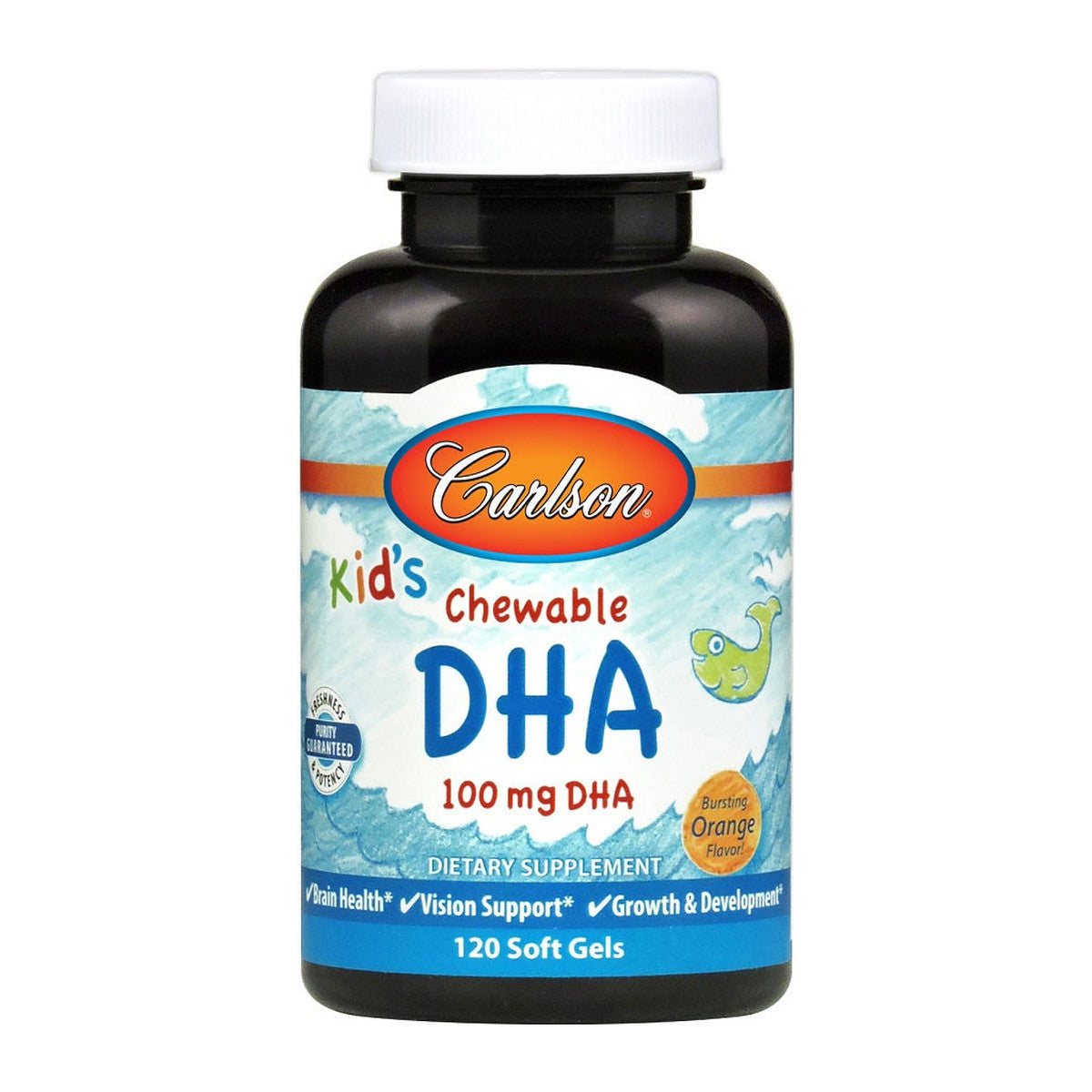 Carlson Labs Kid's Chewable DHA, 100mg Orange - 120 softgels