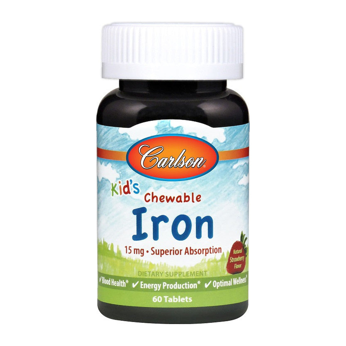 Carlson Labs Kid's Chewable Iron, 15mg Strawberry - 60 tablets