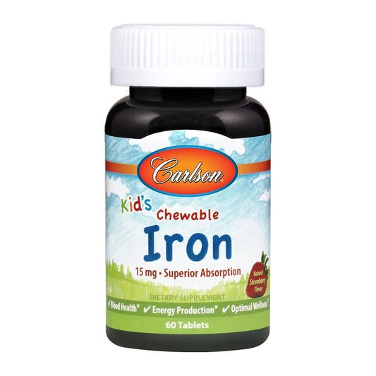 Carlson Labs Kid's Chewable Iron, 15mg Strawberry - 60 tablets