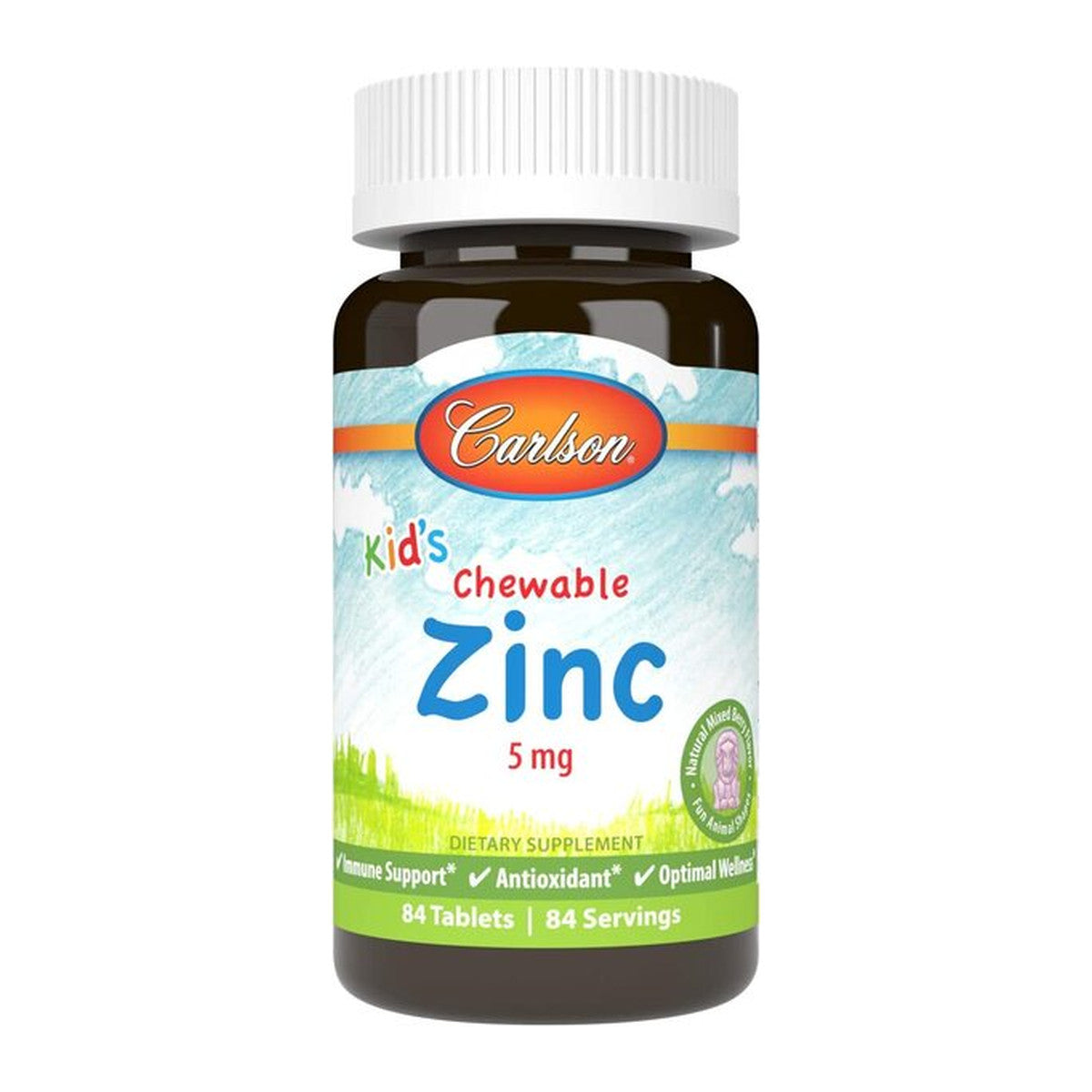 Carlson Labs Kid's Chewable Zinc, Natural Mixed Berry - 84 tablets