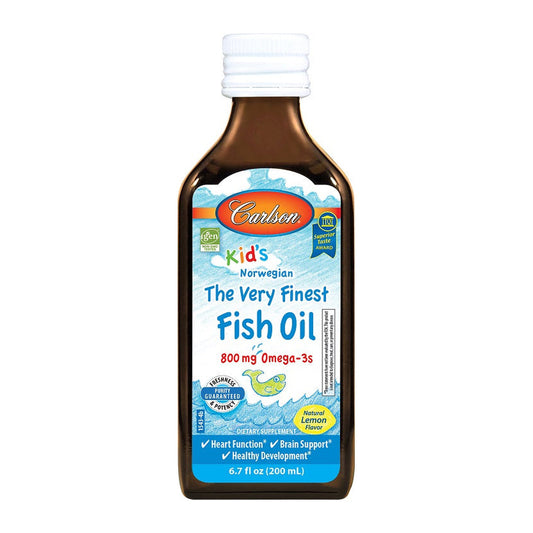 Carlson Labs Kid's The Very Finest Fish Oil, 800mg Lemon - 200 ml.