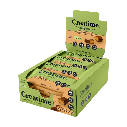 Creatime Creatine Protein Bar, Nutty Caramel - 12x50g