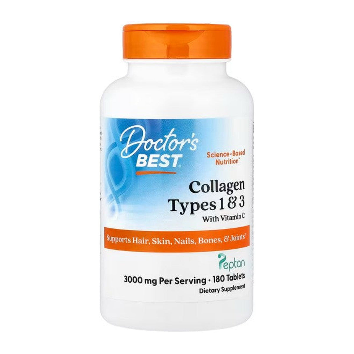 Doctor's Best Collagen Types 1 and 3 with Peptan and Vitamin C, 30