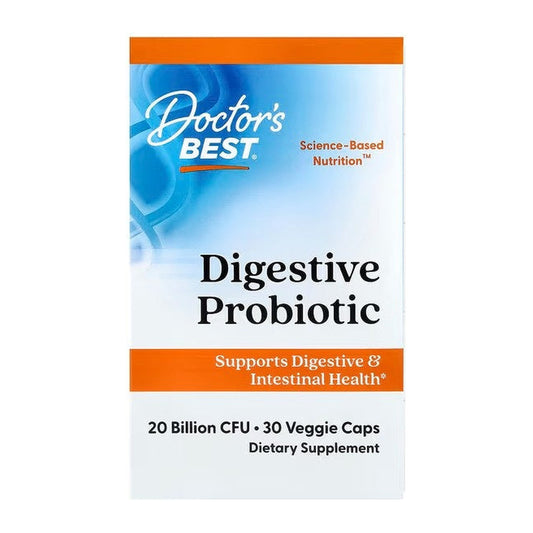 Doctor's Best Digestive Probiotic, 20 Billion CFU - 30 vcaps