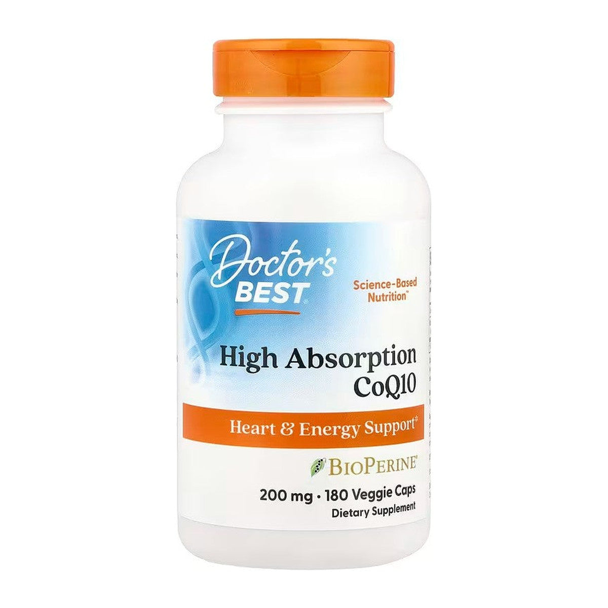 Doctor's Best High Absorption CoQ10 with BioPerine, 200mg - 180 vc