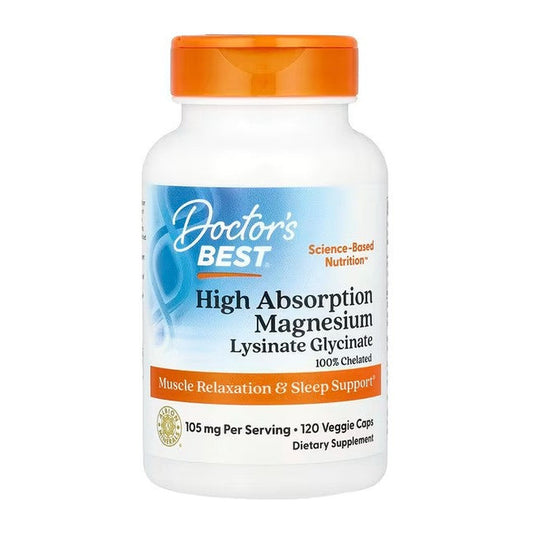 Doctor's Best High Absorption Magnesium, 105mg - 120 vcaps