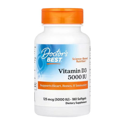 Doctor's Best Vitamin D3, 5000 IU - 180 softgels