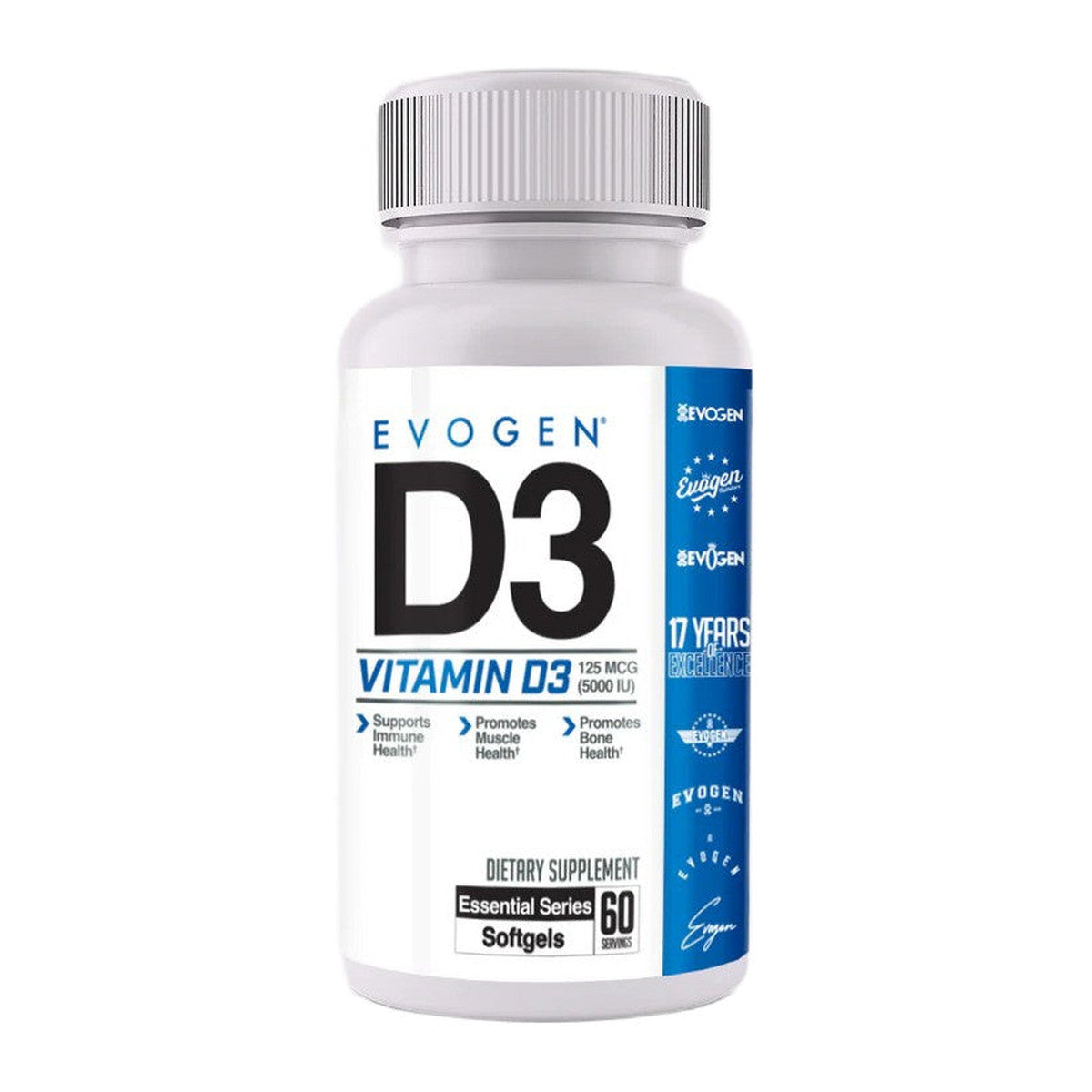 Evogen Vitamin D3, 125mcg - 60 softgels