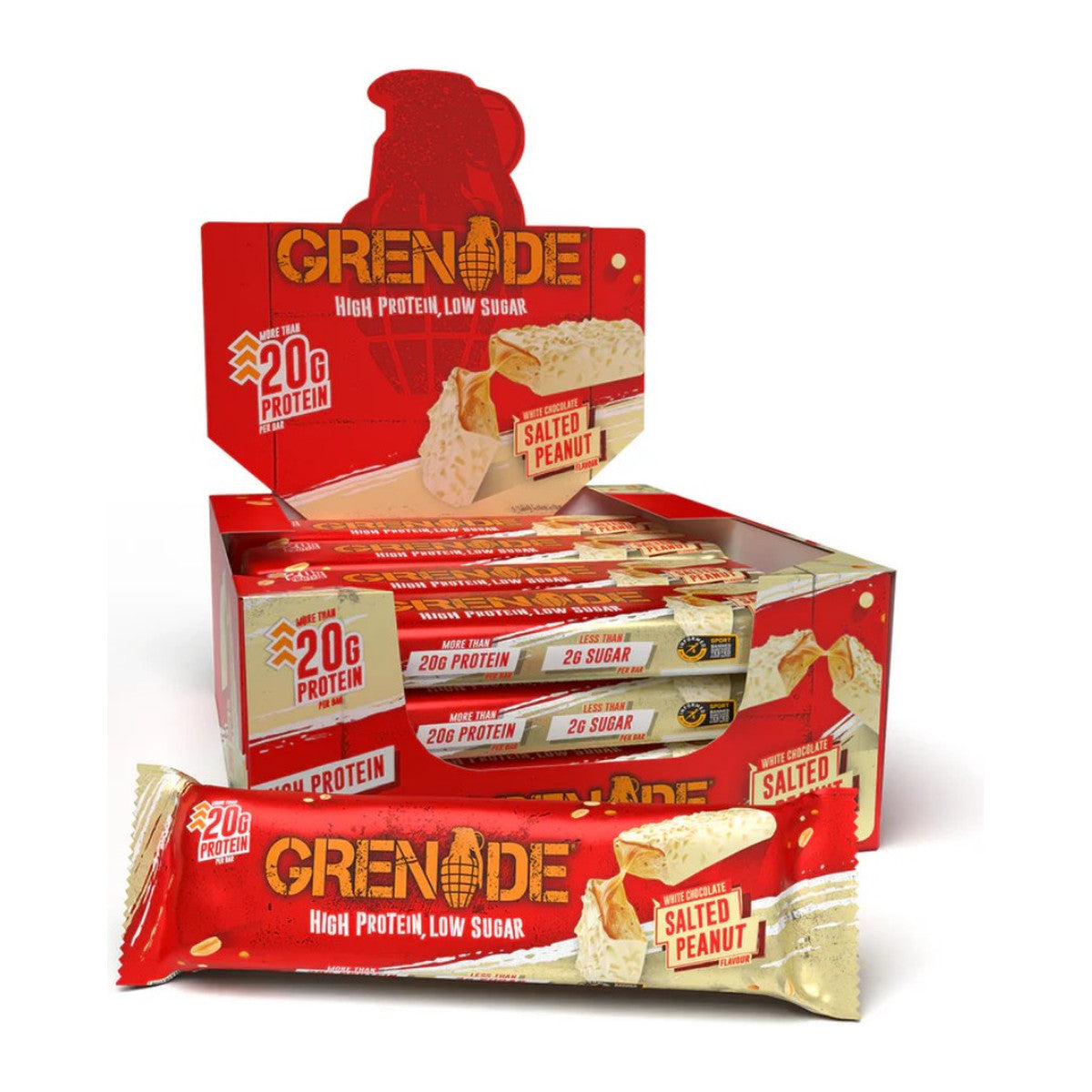 Grenade Protein Bars, White Chocolate Salted Peanut - 12 x 60g