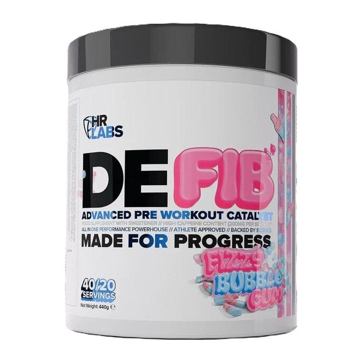 HR Labs Defib Advanced Pre Workout Catalyst, Fizzy Bubble Gum - 44