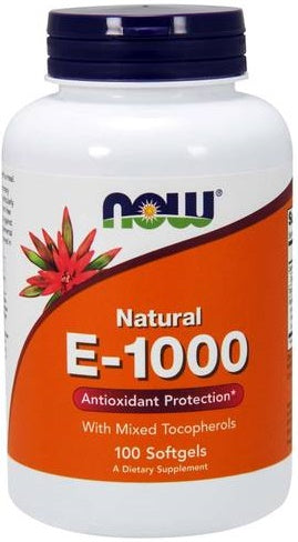 NOW Foods Vitamin E-1000 - Natural (Mixed Tocopherols) - 100 softg