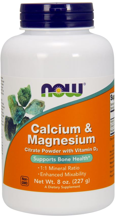 NOW Foods Calcium & Magnesium, Citrate Powder with Vitamin D3 - 22